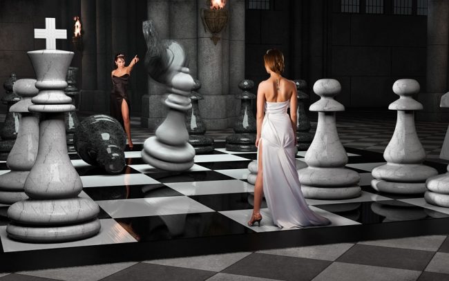 Белые и черные фигуры в шахматах